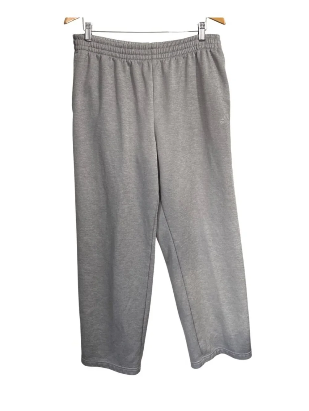 Adidas Gray Fleece-Lined Mens Sweatpants With Elastic Waistband Size XL